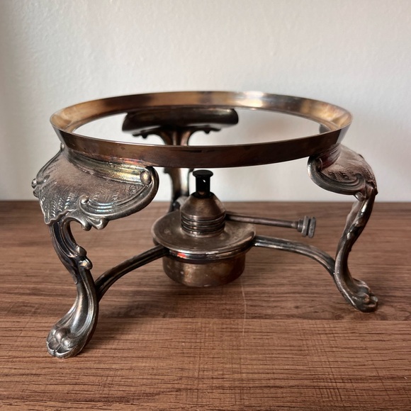 Single Chafing Dish Stand Warmer Silverplate Vintage. - Picture 3 of 5